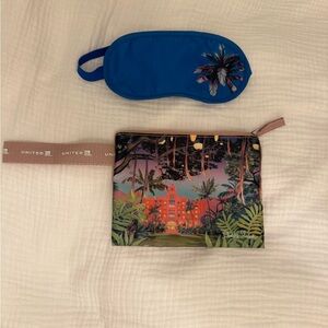 United Christie Shinn Royal Hawaiian Amenity Kit Pouch and Blue Sleep mask